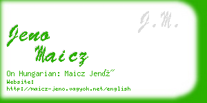 jeno maicz business card